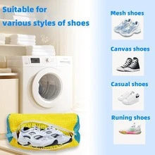 2/1pc 360° Shoe Washing Bag, Suitable For All Types Of Shoes - Anti-Deformation, Machine Washable, Dryable, Soft Velvet Lining Provides Washing Protection, Perfect Fit For Sneakers And Casual Shoes. Suitable For Christmas Laundry Storage Bag, Efficient Anti-Deformation Washing Bag, Slouchy Person Washing Machine Accessory, Home Washing Machine Dedicated Washing Bag, Shoe Protection Bag, Shoe Storage Washing Bag. - Multicolor - View 9