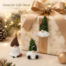 3pcs Christmas Gnome Resin Hanging Ornaments, Tree Hat Holiday Tree Decorations For Christmas Home Party Decor - View 8