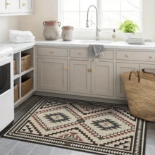 1pc Moroccan Vintage Geometric Diamond Lattice Bohemian Runner Rug, Suitable For Bathroom, Kitchen, Entryway, Hallway, Bedside, Living Room, Bedroom, All-Season Soft Machine Washable Mat, Aesthetic Home Decor - Multicolor - View 8