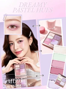 Eunarz 全能創意彩妝盤 | 大氣啞光眼影與珍珠亮片高光，打造奢華高級妝感 | 專業彩妝盤 - #MU03 Lavender Lilac - 查看 5
