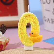 3D Mini Yellow Duck Theme Candles, Cake Decor, 0-9 Number Candles, Cake Toppers, Birthday Party Cake Decorations 0-1-2-3-4-5-6-7-8-9 - Style a - View 5