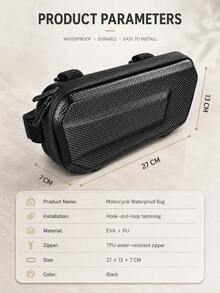 Tas Samping Motor Tahan Air, Tas Pelindung Benturan Universal Hard Shell Kulit PU, Tas Pelindung Mesin, Dengan Tali Bahu yang Dapat Diatur, Tas Penyimpanan Rangka, Tas Perkakas, Cocok Untuk Motor Street, Sport, Off-Road, dan Cruiser, Tidak Perlu Alat, Pemasangan Mudah | Aksesori Motor Penyimpanan Hard Shell - A - View 8