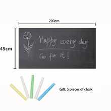 1 Roll Non-Adhesive Electrostatic Adsorption Green & White Chalkboard Wall Sticker, Office Home Decor Message Board - A - View 3