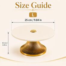 1pc Cream Acrylic Round Dessert Tray With Gold Base, Elegant Cake Plate Fruit Tray, Cupcake Display Stand For Party Afternoon Tea And Home Decor - Milky White - View 15