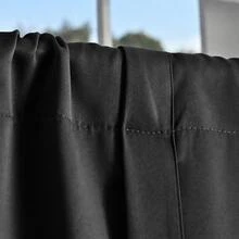 NOSBEI 1PC Rod Pocket Solid High Density Short Blackout Curtain With Tiebacks, Light Blocking Ready Made Small Window Drape, Practical Decor Panel For Kitchen Bedroom Home Decor - Black - View 4