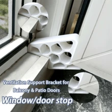 Door & Window Stopper - Window Blocker, Sturdy Plastic Anti-Collision Buffer Strip And Track Lock Set, Prevents Window Shaking, Suitable For Office Windows, Hotel, Home Window Fixer, Used For Balcony Partition, Ventilation And Privacy Protection, Easy To Install, Suitable For Patio Doors, Bedroom Essential, Home Security Gift - A - View 4