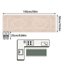 1pc American Classic Distressed Artistic - Beautiful Floral Bohemian - Long Runner Rug, Bathroom, Kitchen, Entrance, Doorway, Hallway, Bedside, Living Room, Bedroom, All-Season Soft Machine Washable Mat, Aesthetic Home Decor - Multicolor - View 12