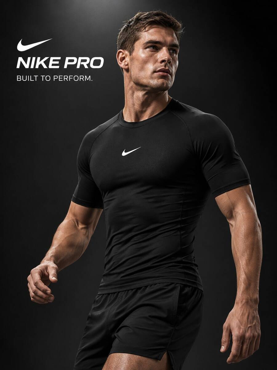 Nike Camiseta de manga corta para hombre de manga raglán, transpirable y ligera de Dri-Fit - Negro - Ver 1