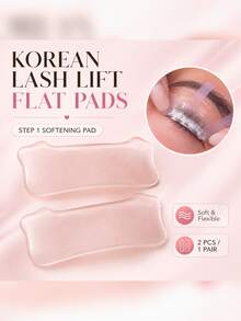 Professional Korean Lash Lift Step 1 Flat Pads 2PCS Reusable Silicone Softening Shields - Baby Pink - View 8