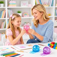 1/3pcs Pink Blue Purple Jellyfish Octopus Squishy, Soft Glitter Jelly Squeeze Stress Relief Fingertip Toy, Cute Sensory Anxiety Relief Decompression Toy, Suitable For Children Teens Adults Office Study, Birthday Christmas Gift - Multicolor - View 8