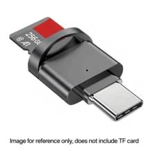 BIYETIMI USB C Card Reader, 2-In-1 Type-C TF SD Card Reader Adapter, Portable External Storage Card Reader, Compatible With Android Phones, Laptops, Cameras - View 4