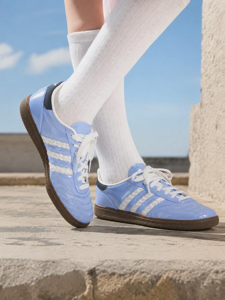 Adidas Samba JP Classic 情人節限定版 亮面皮革運動鞋 訓練鞋 KJ7302 - 藍色 - 查看 1