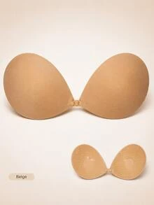 2pcs Invisible Adhesive Bra For Women, Front Closure Push-Up Anti-Slip Breast Pads, Lightweight Seamless Self-Adhesive Lingerie, Suitable For Wedding Dress, Evening Gown, Backless Outfit, Apricot/Black Optional - Multicolor - View 15