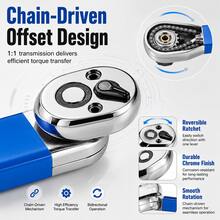 1 Set Impact Offset Extension Wrench Kit, Ratchet Extension Bar With Square Drive Adapter, Universal Tight Space Wrench Extender For Small Working Areas, Auto Repair, Home Improvement, Etc. - 1 Piece Blue - View 2