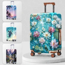 1 PIEZA / Patrón de Paisaje Curativo / Diseño de Impresión Plana 2D / Funda para Equipaje (Solo la Funda, No Incluye la Maleta) / Adecuado para Equipaje de 20 a 28 Pulgadas / Hecho de Tela Reforzada / Accesorio Esencial para sus Viajes y Equipaje Facturado - Multicolor - Ver 2