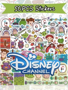 Disney 50張迪士尼貼紙，防水卡通胡迪與巴斯光年貼紙，適用於水壺、電腦、DIY裝飾、車貼、手機、安全帽，青少年禮物 - 1 Set - 查看 8