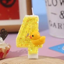 3D Mini Yellow Duck Theme Candles, Cake Decor, 0-9 Number Candles, Cake Toppers, Birthday Party Cake Decorations 0-1-2-3-4-5-6-7-8-9 - Style a - View 8