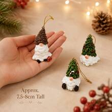 3pcs Christmas Gnome Resin Hanging Ornaments, Tree Hat Holiday Tree Decorations For Christmas Home Party Decor - View 3