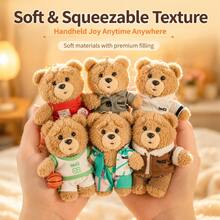 Official TED2 Teddy Bear Keychain 14cm Soft Plush Bear Pendant Cute Multi Outfit Stuffed Charms Bag Backpack Decor Gift - Multicolor - View 4