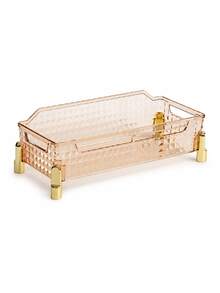 1pc/Set Transparent Cosmetic Storage Box, Diamond Texture Makeup Organizer, Skincare, Lipstick, Jewelry Vanity Countertop Storage Basket, Luxury Elegant Desktop Organizer - Multicolor - View 12