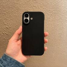 Ultra Thin Candy Color Lightweight Semi-Wrapped Borderless Case Compatible With IPhone 17 Pro Max 16 15 14 13 12 11 Back Cover - Black - View 4