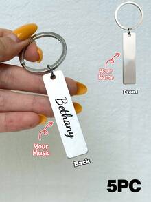 Personalized Spotify Sound Wave Keychain, Custom Music Code Stainless Steel Backpack Charm, Back-To-School Gifts, Best Friend/Music Lover1/3/5PCS - Multicolor - View 14