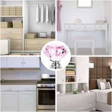 10 buah Kenop Kabinet Kristal, Kenop Laci Kaca Berlian dengan Sekrup, Cocok untuk Meja Rias, Dapur dan Kamar Mandi, (Perak, Hitam, Merah Muda, Emas, Hitam Semua) - 10 bungkus - View 7