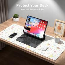 Pelindung Alas Meja Kulit Layar Penuh Motif Polka Dot Bintang Not Musik Tetesan Hujan Anime Jepang Malaikat Y2K Alas Mouse Lucu Alas Meja Kantor Tahan Air Anti Selip PU Alas Meja - View 6