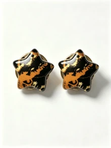 Vintage Marble Heart & Star Clip On Cuff Button Covers, Decorative Clothing Accessories, Ideal For Daily Shirts, Wedding Gown And Formal Banquet - Multicolor - View 8