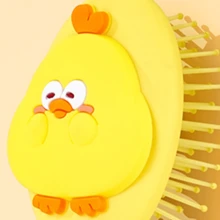 Miniso Cute Cartoon Air Cushion Hair Brush Scalp Massage Detangling Hair Comb Portable Daily Hair Accessory Gift For Girls Kids Women - Yellow - View 8