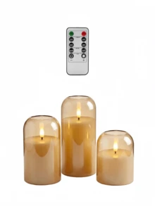 1/2/3pcs Gold Flameless Candles With Remote Control, Suitable For Table Centerpiece, Wedding, Holiday Party, Home Decor - Gold - View 12