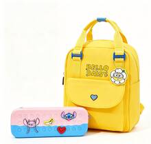 Miniso Minion 後背包與 Disney Stitch 文具收納袋套組，適合女童與男童上學使用 - backpack+pencil case - 查看 2