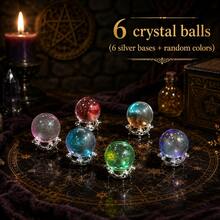 1:12 Miniature Starry Sky Crystal Ball Set, Silver Carved Base + Multi-Color Fillings Crystal Ball, Dollhouse Wizard Study/Bedroom Decor, Photography Scrapbooking DIY Prop - one-size - View 23