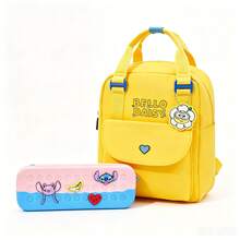 Miniso Minion 後背包與 Disney Stitch 文具收納袋套組，適合女童與男童上學使用 - backpack+pencil case - 查看 11