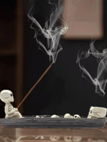 Halloween Incense Burner, Backflow Incense Burner, Skull Boat Incense Burner, Hand-Carved Ornaments, Cool Room Decorations, And An Excellent Gift. - Multicolor - View 8