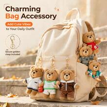 Official TED2 Teddy Bear Keychain 14cm Soft Plush Bear Pendant Cute Multi Outfit Stuffed Charms Bag Backpack Decor Gift - Multicolor - View 5