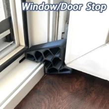 Door & Window Stopper - Window Blocker, Sturdy Plastic Anti-Collision Buffer Strip And Track Lock Set, Prevents Window Shaking, Suitable For Office Windows, Hotel, Home Window Fixer, Used For Balcony Partition, Ventilation And Privacy Protection, Easy To Install, Suitable For Patio Doors, Bedroom Essential, Home Security Gift - A - View 2