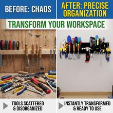 15.75 Inch Wall Mounted Metal Tool Storage Rack, Heavy Duty Screwdriver Organizer Pliers & Hammer Holder, Multi-Slot Hand Tools Hanging Organizer For Garage Workshop & Workbench, Ideal Father's Day, Birthday & Holiday Garage Gift - Multicolor - View 5
