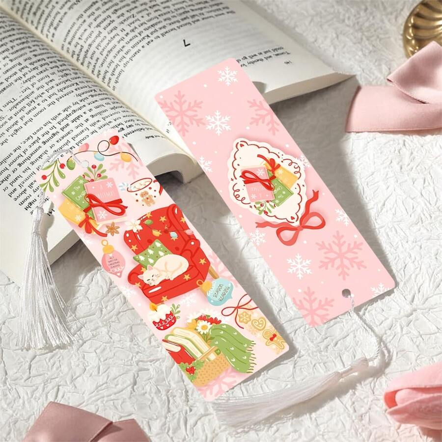 2件裝 PET 印花書籤,精緻美觀圖案,耐用且具美感,獨特設計適合日常使用或收藏。開學季最佳禮物,無論是個人使用或送給家人朋友,都是獨特且實用的禮物選擇,能為閱讀時光增添氛圍與樂趣(隨機顏色流蘇) - 2PCS - 查看 1