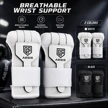 透氣拳擊內手套附腕部綁帶 填充手部支撐 適用於散打 MMA 踢拳訓練 男女通用 - 白色 - 查看 1