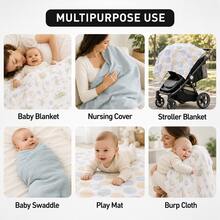 3pcs/Set Fine Cotton Swaddle Blankets, Breathable Soft Newborn Receiving Blankets, Swaddle Wrap Burp Cloths, Baby Baptism Essentials, Toddler Gifts - Multicolor - View 8