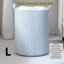 升级版防水可折叠大容量洗衣篮，适用于在浴室、卧室等场所收纳衣物、玩具、杂物等。（手工测量误差1-3厘米属正常现象） - 綠色條紋 - 查看 10