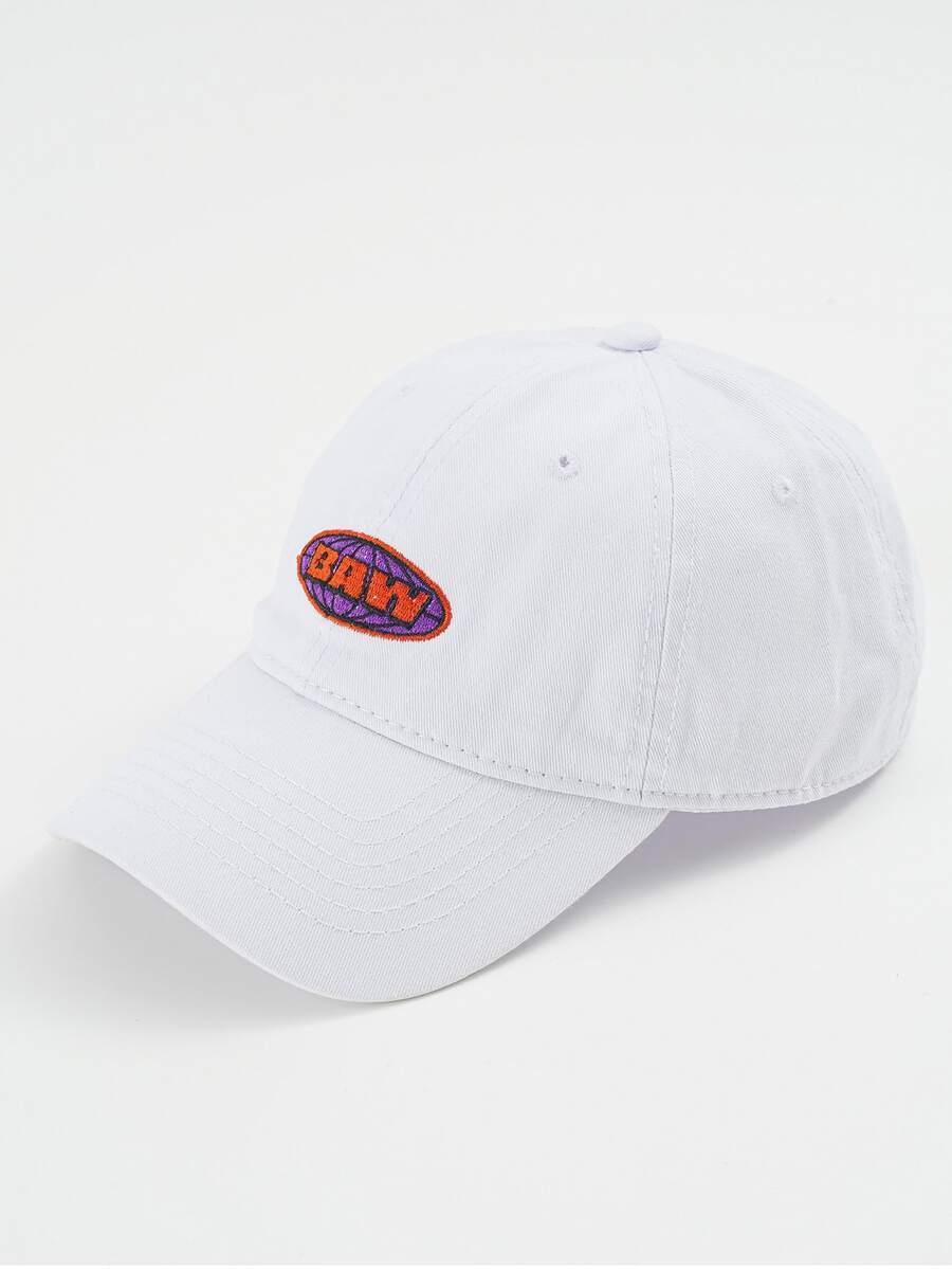 1 pieza Gorra de béisbol ajustable para protección solar al aire libre con patrón bordado unisex, sombrero de visera curva para primavera/verano en la calle - Blanco - Ver 1