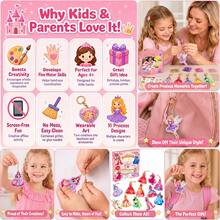 1 Set Cartoon Princess Rocking Doll Handmade Kit, Fun Magic Princess Craft Set, Girls DIY Glitter Handmade Kit, Includes Various Decorative Materials For Making Keychains, Also Includes Various Interesting Decorative Elements, Cultivate Children's Creativity And Artistic Appreciation, Creative Handmade Toy - Multicolor - View 7