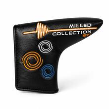 Funda para cabeza de putter de golf tipo blade, funda magnética de cuero PU premium, patrón de espiral bordado, forro protector suave, se adapta a la mayoría de putters tipo blade - D - Ver 7
