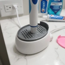 4pcs Electric Toothbrush Charging Base With Drainage Tray, Universal Toothbrush Charging Stand, Waterproof With Water Collection Slot Toothbrush Charger, Bathroom Countertop Non-Slip Electric Toothbrush Storage Charging Base - Multicolor - View 5