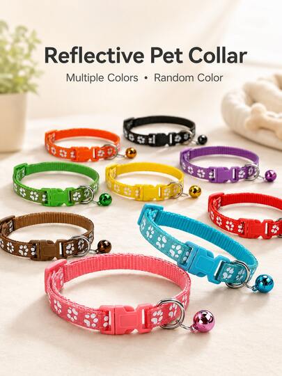 2 Paquetes de Collares Reflectantes Desmontables con Cascabeles, Collares Ajustables de 5 a 12.5 Pulgadas para Gatos Niños y Niñas