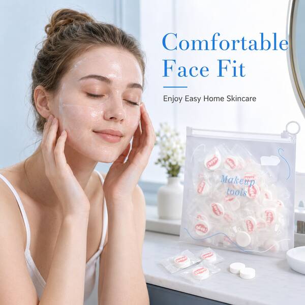 MONKIDS 50pcs Disposable Compressed Facial Mask Sheets - Lightweight And Fragrance-Free, Suitable For Travel And All Skin Types. Affordable Quality, Essential Skincare For Travel | Minimalist Packaging | Soft Texture Facial Mask. Individually Wrapped