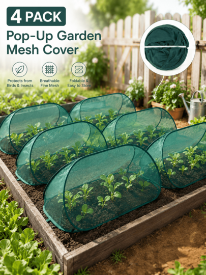 1pc Pop-Up Plant Protection Set For Protecting Vegetables, Fruits And Flowers, Outdoor Garden Protection, Insect Net, Bird Net And Outdoor Garden Mosquito Net