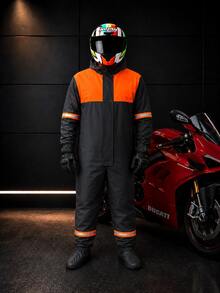 Waterproof Overalls For Motorcyclists And Cyclists, Men And Women, Reflective Waterproof Overalls - 橘色 - 查看 5